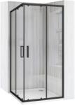 Rea City cabină de duș 77.5x77.5 cm pătrat negru mat/sticlă transparentă REA-K6448