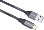 PremiumCord KU31CS1 USB-C apa - USB-A apa Adat és töltő kábel - Szürke (1m) (KU31CS1)
