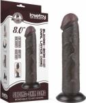 Lovetoy Dildo Realist Sliding-Skin, Ventuza Detasabila, TPE, Maro Inchis, 20.3 cm Dildo