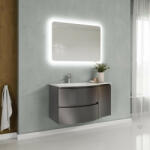 Savinidue Armonia 105 cm-es fürdőszobaszekrény sötét szürke+ mosdó - smartbutor