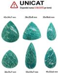  Cabochon din Amazonit de Forma Picatura - 35-52 x 18-34 x 6-8 mm