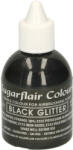 Sugarflair Colours airbrush festék, glitter fekete, 60ml