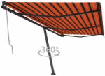 Vidaxl narancssárga-barna automata póznás napellenző 600 x 350 cm 3069890