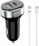 Earldom Зарядно устройство за кола Earldom ES-CC14, 1xUSB, 1xType-C, С PD Type-C кабел, Черен - 40354