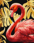 Ideyka Set pictura pe numere, cu sasiu, Flamingo- extra culori metalizate, 40x50 cm (KHO6523) Carte de colorat
