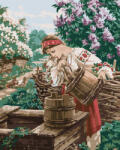 Ideyka Set pictura pe numere, cu sasiu, La fantana - Sergey Lobach , 40x50 cm (KHO4964) Carte de colorat