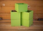 Minikek Zöld díszíthető kocka fa doboz