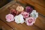 Minikek Élethű rózsafej művirág - 6cm - Bézs