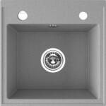 Laveo RINA egymedencés szürke mosogató csaplyukkal, automata dugókiemelős, helytakarékos szifonnal (SRP_510T)