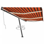 vidaXL narancssárga-barna szélérzékelős és LED-es napellenző 600x350cm (3069895) - balena