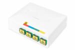 ASSMANN FTTH Outlet, with 4x SC (APC) SX adapter surface and DIN-rail mount (DN-931094) (DN-931094)