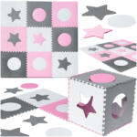 Inlea4Fun Covoraș puzzle din spumă 9 piese - Inlea4Fun - gri/roz (IA-KX4506_1)