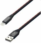 mobilNET Adat- és töltőkábel TPU USB/Lightning, 2A, 2m, fekete (KAB-0185-USB-LIGHT)