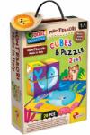 Lisciani Puzzle din lemn 2 in 1, Lisciani, Baby Montessori, Cuburi, 28 piese (N00098347_001w) Puzzle