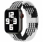  Fabric Apple Watch 42/44/45/49mm szövet szíj fém csattal - Fekete/fehér