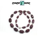  Colier din Rubin in Zoisit Butoias Fatetat - 10-18 x 9-13 mm - Accesorii Argint 925 - 1 Buc