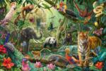 Schmidt Spiele - Puzzle Fauna sălbatică colorată în junglă - 100 piese Puzzle