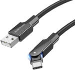 BOROFONE forgó Kelly kábel USB - USB-C, 1, 2 m, 3A - fekete