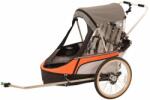 WIKE Remorca pentru biciclete 3in1 Wike Premium Double, portocaliu-gri - cel mai mult spatiu pentru copil (3079)