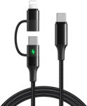 Xmart Кабел Xmart - 12409, USB-C/USB-C/Lightning, 1.2 m, черен (12409)