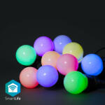 Nedis SmartLife Dekoratív Lámpák | Party LED füzér | Wi-Fi | Fehér / RGB | 10 db. LED | 9.00 m | Android | Izzó átmérő: 50 mm (WIFILP03C10)
