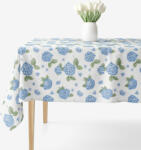 Goldea față de masă decorativă loneta - flori de hortensie albastră 100 x 100 cm Fata de masa