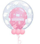  Ballagási Lufiban Lufi, Héliummal töltve, gallérral, 60cm, Rózsaszín belső lufival (LUFI409775)