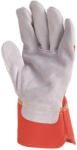 Euro Protection Bőrkesztyű, szürke marhahasíték, piros vászon kézhát, méret: 9 (GAN-1155_9)