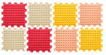 ORTOTO Covoras ortopedic, senzorial, set puzzle, 8 piese, model Little Pyramids, textura moale, Multicolor (OTO-B-LPI-SO)