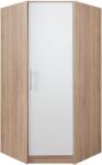 MEBLAR Smart SR4 1 ajtós sarokszekrény (tükör nélkül) fehér lux/sonoma tölgy gardrób szekrény