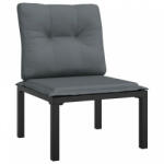 vidaXL Fekete-szürke polyrattan kerti szék párnákkal (362798) - plaza8