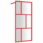 vidaXL Piros zuhanyfal átlátszó esg üveggel 90 x 195 cm (154954) - plaza8