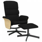 vidaXL Fekete szövet dönthető fotel lábtartóval (356612) - plaza8