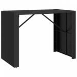vidaXL Fekete polyrattan üveglapos bárasztal 145 x 80 x 110 cm (362597) - plaza8