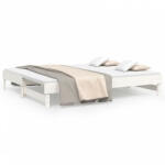 vidaXL Fehér tömör fenyőfa kihúzható kanapéágy 2x(100x200) cm (823375) - plaza8