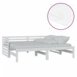 vidaXL Fehér tömör fenyőfa kihúzható kanapéágy 2 x (90 x 200) cm (3083670) - plaza8
