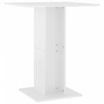 vidaXL Magasfényű fehér forgácslap bisztróasztal 60 x 60 x 75 cm (802108) - plaza8
