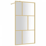 vidaXL Aranyszínű zuhanyfal átlátszó esg üveggel 100 x 195 cm (154957) - plaza8