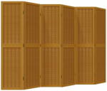 vidaXL 6 paneles barna tömör császárfa térelválasztó 358825