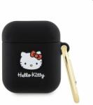 Karl Lagerfeld Hello Kitty Liquid Silicone 3D Kitty Head Logo tok Apple AirPods 1/2 számára, fekete (57983116937)