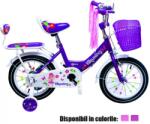  Bicicleta copii, 2 roti ajutatoare, franjuri ghidon, roti 14 inch, diverse culori RB38542