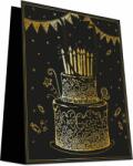  Beaumont ajándéktasak, közepes (18x23x10 cm) fekete, arany, tortás (4) (GAT24TPM)