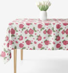Goldea față de masă decorativă loneta - flori de hortensie roz 80 x 80 cm Fata de masa