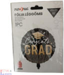  Ballagásra - gratulálunk! feliratos fólia lufi fekete