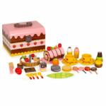 ECOTOYS Cutie cu dulciuri si accesorii din lemn, 29 elemente, Ecotoys HC601926 (EDIHC601926) - orasuljucariilor Bucatarie copii