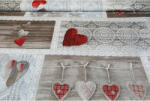 Made In Italy Pamut szövet Shabby love piros szívek, h. 145 cm (SL)