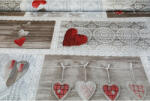 Made In Italy Pamut szövet Shabby love piros szívek, h. 145 cm