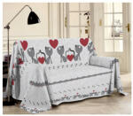 Mondo Italia Takaró a kanapén/Pléd Piquet Kiscicák szürke Made in Italy