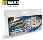 AMMO by MIG Jimenez AMMO DRYBRUSH Set Grey Colors 4 x 17 ml (A. MIG-7300)