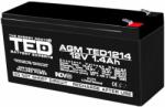 TED Electric Acumulator AGM VRLA 12V 1, 4A, F1 TED Battery Expert Holland TED002716, AC. TD. 12V. BK1.2. 2.0001 (AC.TD.12V.BK1.2.2.0001)